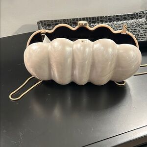 Urban Expressions white and Gold Clutch